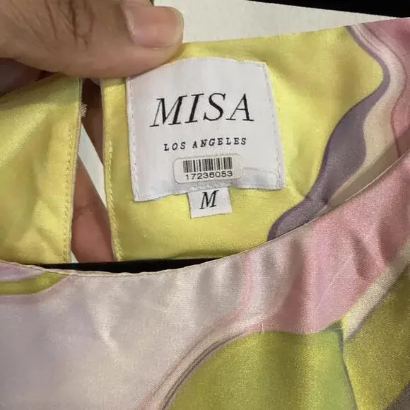 MISA Los Angele Satin Sleeveless Floral Print  Sylvie Dress (Sz: M / RTL: $410) - Picture 8 of 12